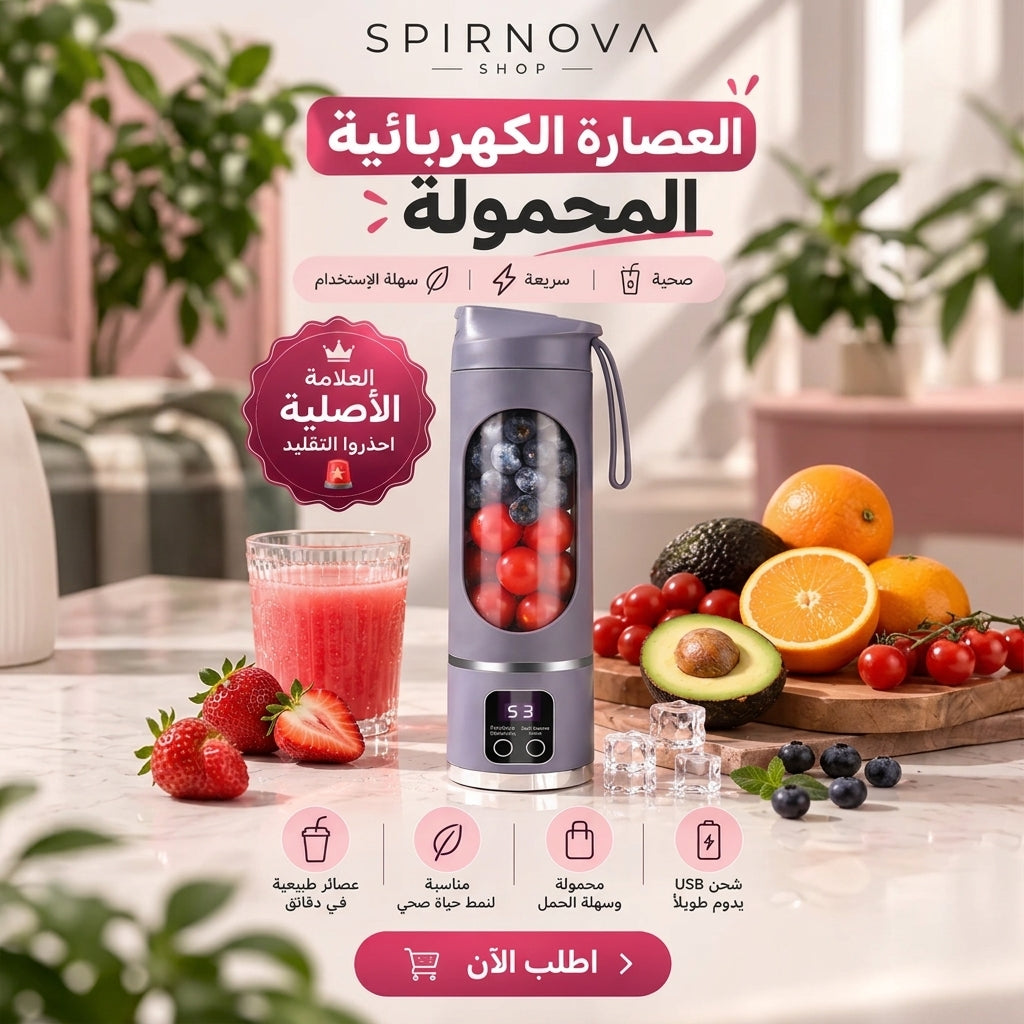 عصارة كهربائية محمولة SPIRNOVA – عصير طازج في دقائق