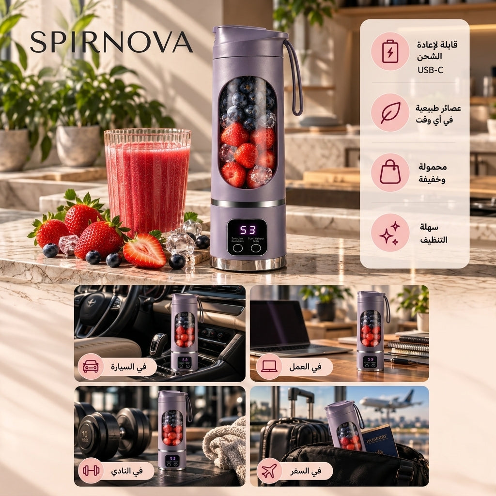 عصارة كهربائية محمولة SPIRNOVA – عصير طازج في دقائق