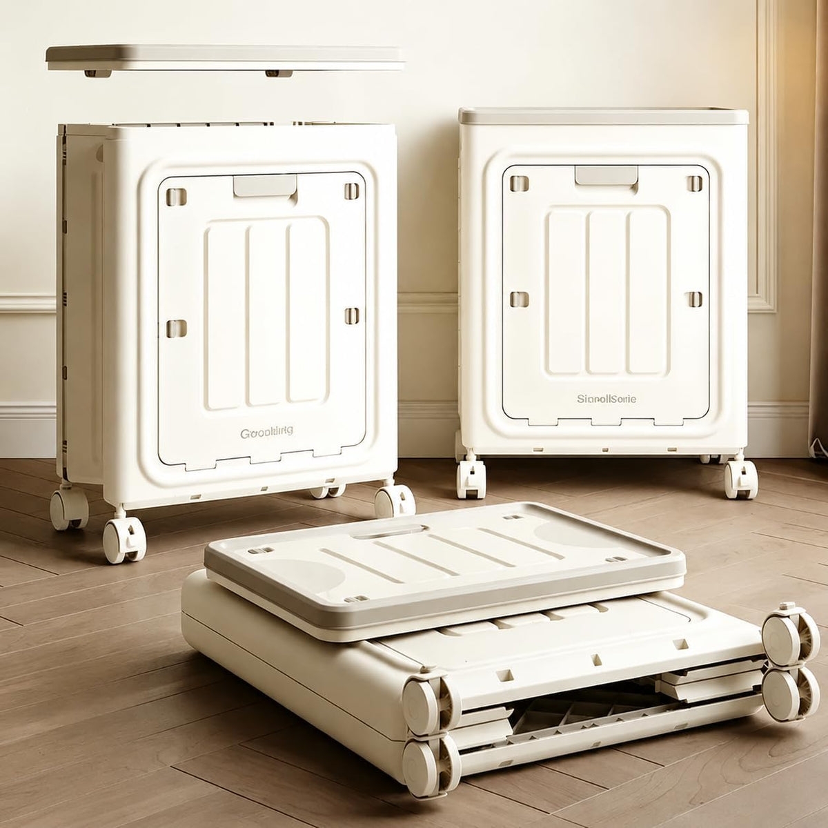 2-Pack Rolling Laundry Hampers with Lids