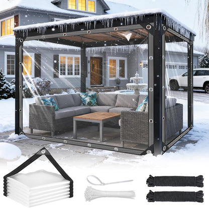 Heavy-Duty Clear Tarp with Grommets – Waterproof 14 Mil Transparent PVC