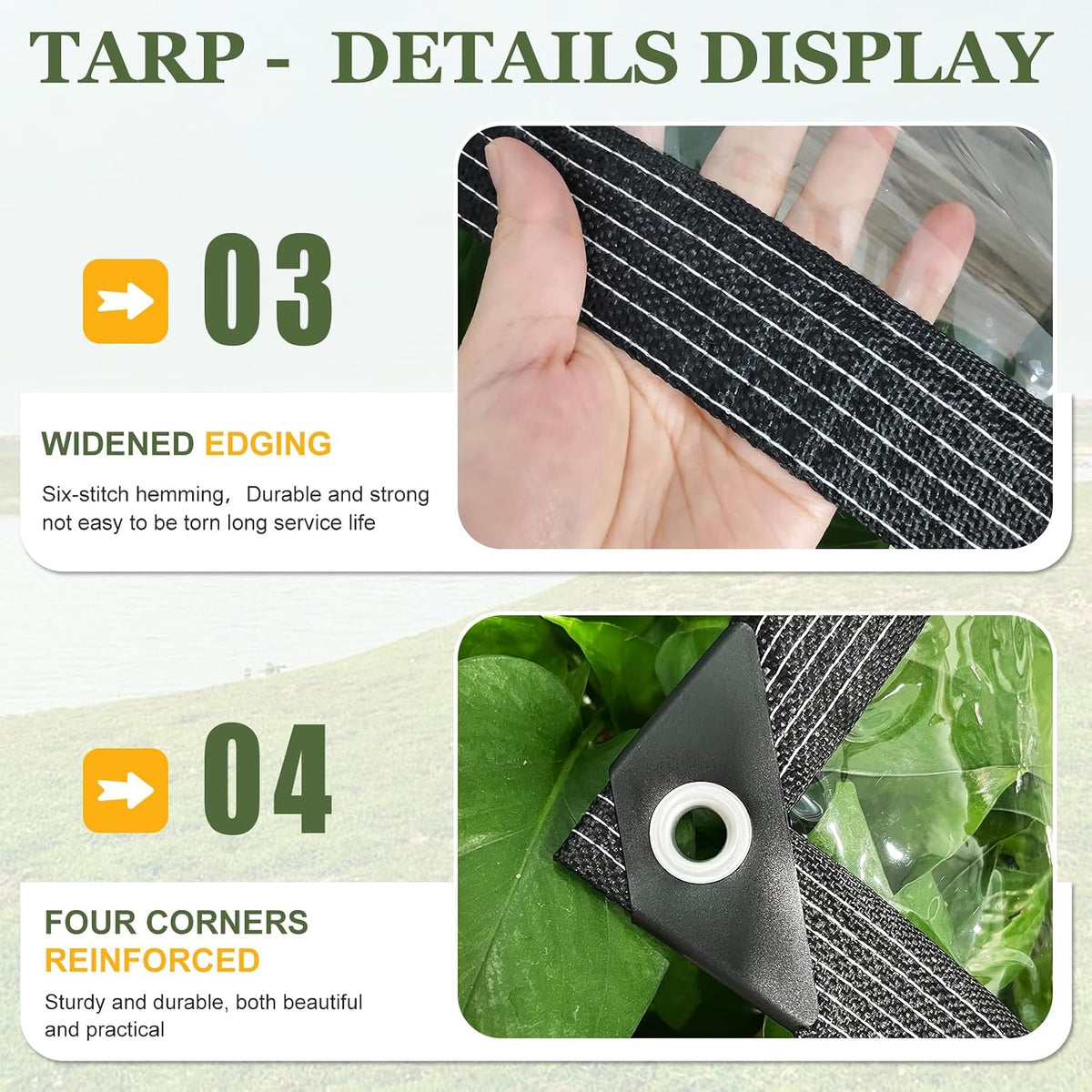Heavy-Duty Clear Tarp with Grommets – Waterproof 14 Mil Transparent PVC