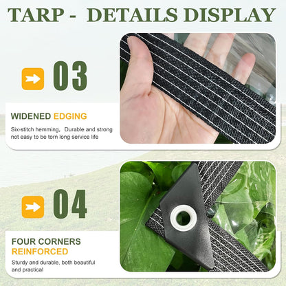 Heavy-Duty Clear Tarp with Grommets – Waterproof 14 Mil Transparent PVC