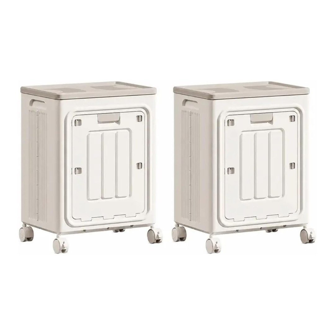 2-Pack Rolling Laundry Hampers with Lids