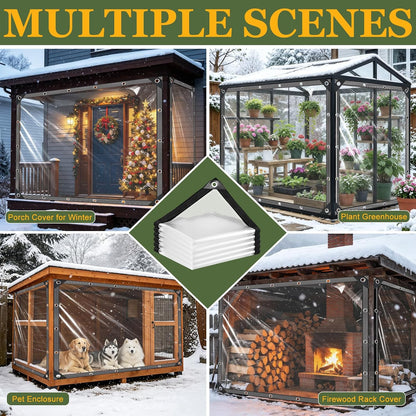 Heavy-Duty Clear Tarp with Grommets – Waterproof 14 Mil Transparent PVC